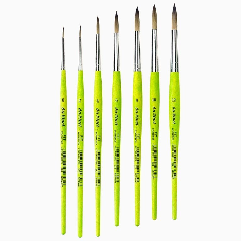 Pinsel Serie 373 Rund Synthetik - Set Mit Größen 0, 4, 8, 12 Für Malerei & Kunst